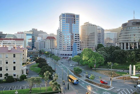 Một góc trung tâm thành phố Wellington.